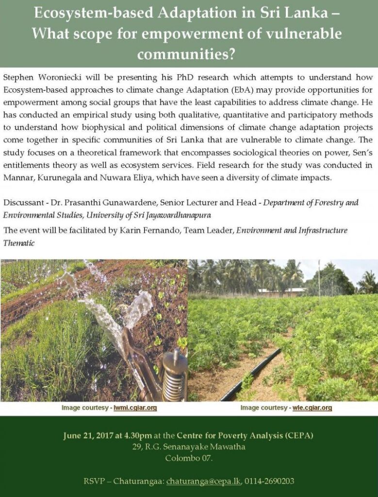 Ecosystem-based Adaptation in Sri Lanka - What scope for empowerment of vulnerable communities