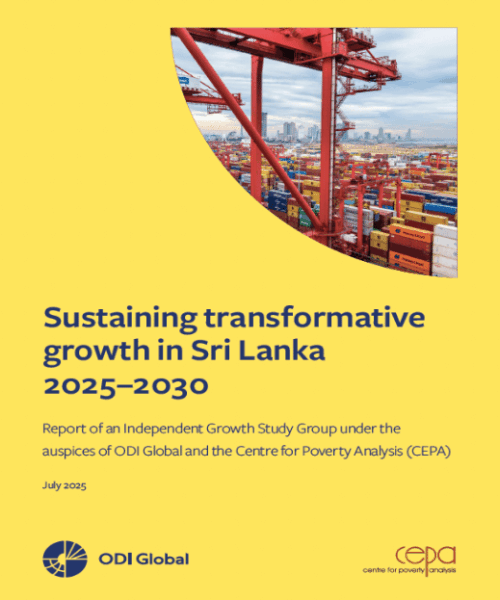 Cover of the report “Sustaining Transformative Growth in Sri Lanka 2025–2030”